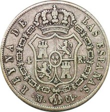 P3111 Spain 4 Reales Isabel II 1848 M CL Madrid Silver ->M offer