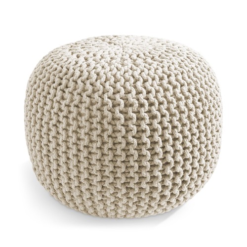 Round cotton pouf - round,