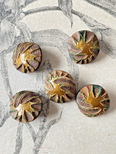 Boutons résine marron - résine,