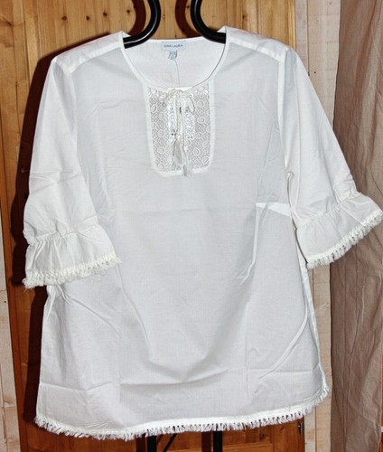 Tunique coton blanc - tunique, dentelle