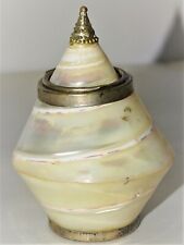 -JOLIE PETITE BOITE TABATIERE NACRE et MONTURE Métal argenté BOITE A PRISER XXe