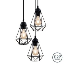 Suspension métal trio ronde design rétro éclairage style industriel vintage E27