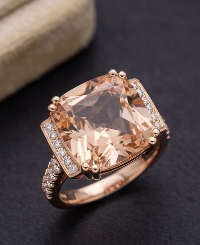 Bague morganite taillée - morganite,