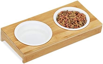 Gamelle double bambou chats - gamelle,