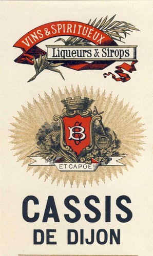 Etiquette cassis dijon - cassis,