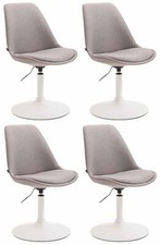 Lot de 4 Chaises de Salle à Manger Ajustables Maverick en Tissu Pied en Métal