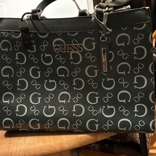 Guess black logo satchel - guess, top