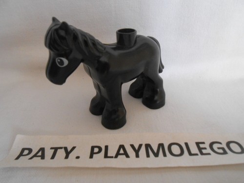 Cheval noir lego duplo - cheval,