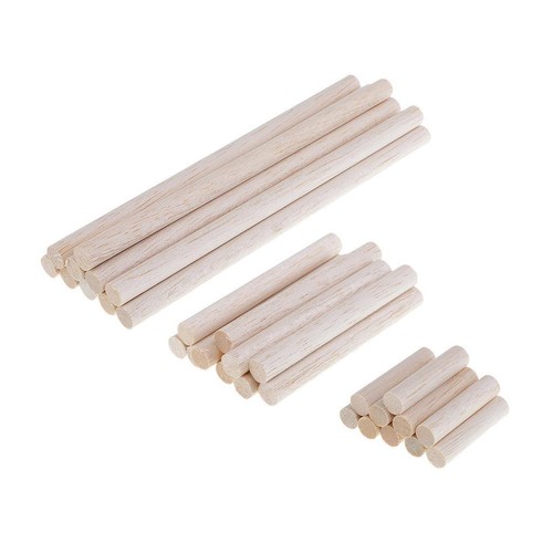 10x bâtons ronds bois - 10x, de