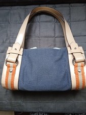 leather/jean bag LANCEL