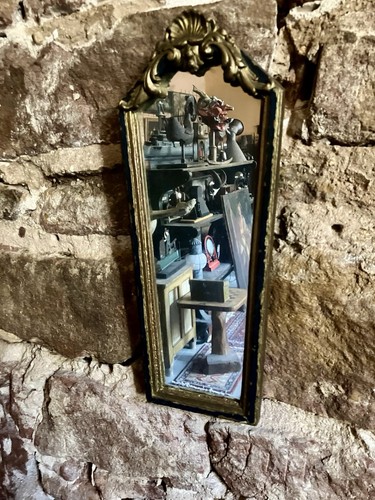 Petit miroir ancien bois - miroir,
