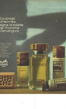 PUBLICITE  1973  HERMES parfum EQUIPAGE cosmétiques aprés rasage mousse à raser