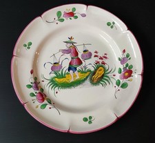 ASSIETTE  FAIENCE DECOR AU CHINOIS PEINT MAIN ST CLEMENT 51 eb200