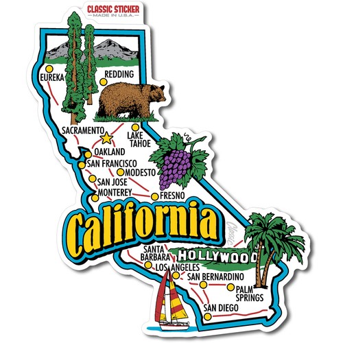 California jumbo state - state, sticker