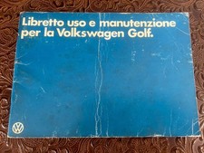 Volkswagen Golf Livret Voiture Utilisation Entretien Italien Original Vintage