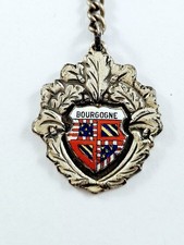 PORTE-CLES - Souvenir - LA BOURGOGNE - Blason HÉRALDIQUE - Métal ÉMAILLÉ - 1960s