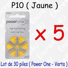 30 piles auditives : JAUNE P10 ( = 5 blisters )
