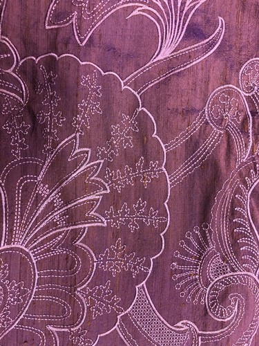 Tissu soie brodée tasmanie - soie,