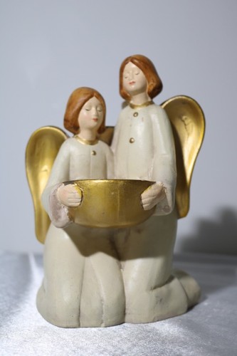 Bougeoir terre cuite figurines