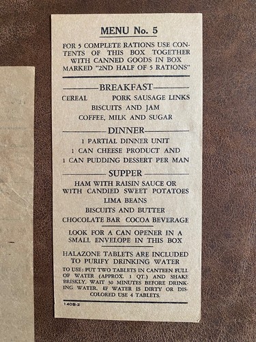 Menu us army - 5,
