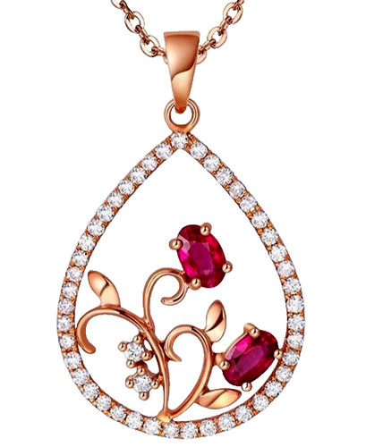 Pendentif rose 14k - en,