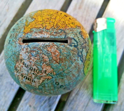 Ancienne tirelire mappemonde - tirelire,