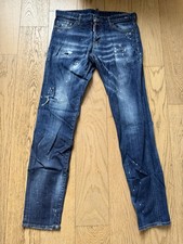 Dsquared Blue Jeans Red Specks Slim Fit Size 48 - Made In Italy Very Good Cond