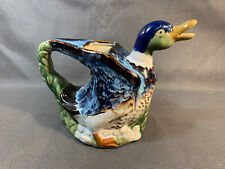 Ancien pichet à eau en grès vernissé canard ATHEZZA FRANCE cérmamique vintage