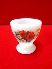 Coquetier Arcopal en verre opale blanc  " Décor  champêtre "