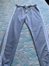 LCN & ANGEL BAS JOGGING GRIS BLANC L 30  (FR 38) COTON BIO