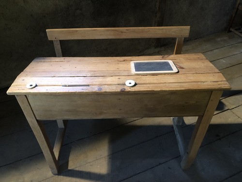Ancien bureau écolier - , bois