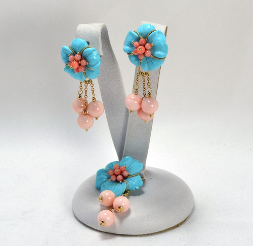 Parure jaune kt fleurs - parure,