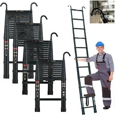 Alu échelle Télescopique Échelle simple échelle pliante Échelle Escabeau +2 Hook