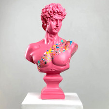 Sculpture David faite à la main, statue de Michel-Ange en street art urbain...