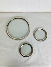 Dessous de plat et de bouteilles métal argenté et verre vintage ancien