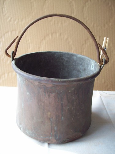 Ancien chaudron cuivre avec - chaudron,