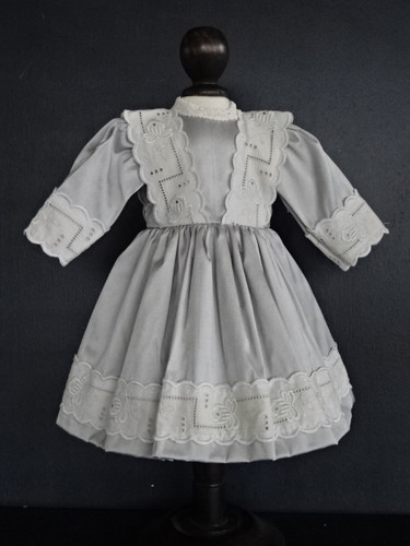 Robe bleue soie broderie - robe,