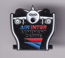 RARE PINS PIN'S .. AVION PLANE AIRLINES COMPAGNIE AIR INTER ARMEMENT CABINE ~GA