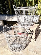 Ancien Panier à pommes de terre en métal galvanisé