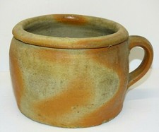 GROS POT A GRILLON ou AUTRE COCHONAILLE TERRE CUITE XIXe une anse art populaire