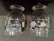 Lot De 2 Verres Pingu Dessin Animé  Par Kfc Rare Japon 2008 