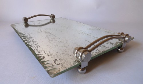 Plateau miroir metal chrome - plateau,