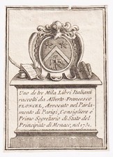 Exlibris - Floncel / Paris Luxembourg Blason Ex-Libris Plaque De Livre 18E