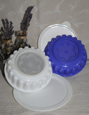 ?TUPPERWARE Moule à charlotte Gourmet Aspic Flan Couvercle Plateau 16 Cm Lot 2