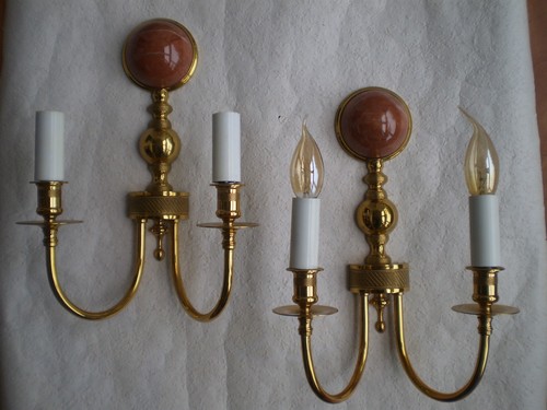 Paire appliques bronze dore - bronze,
