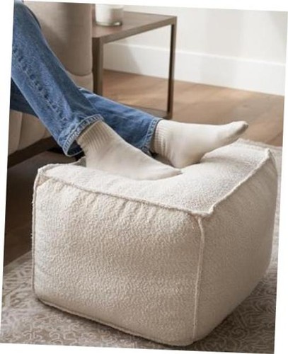 Beautiful boucle pouf ottoman - beautiful,