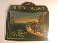 Tableau Country Corner Chasse (bois relief)Vintage Larg 0,71cm X Long 0,67cm TBE