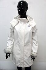 K.Way Veste Femme Taille L Blouson Blanc Veste D'Hiver Parka Logo Woman
