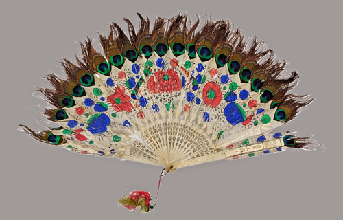 Ancien eventail chinois plumes - ancien,