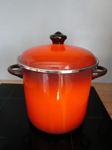 Grand faitout émaillé - grand, orange
